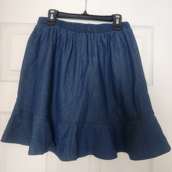 BCBGeneration Chambray Ruffle Skirt - Picture 5 of 6